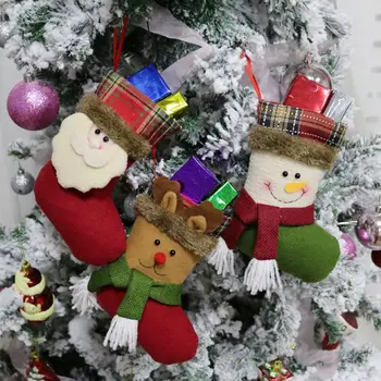 Kalėdų Dekoracijas Briedžių Lokys Kojines Kalėdų Kojinę Dovanų Maišelį Saldainių Maišelį Medžio Kabantys Papuošalai Kalėdų Senelis, Senis Besmegenis