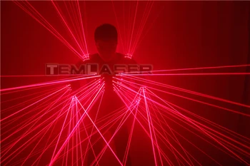 Raudona Lazerio Liemenė LED Drabužius, Lazerio Kostiumai, 650nm Lazerio Vyras Kostiumai naktinis klubas Atlikėjai