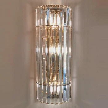 Prabangūs krištolo sieniniai šviestuvai šiuolaikinio gyvenimo sconce Dia20*H50cm auksas namų apšvietimo ir viešbučio laiptai šviesos