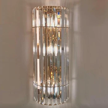 Prabangūs krištolo sieniniai šviestuvai šiuolaikinio gyvenimo sconce Dia20*H50cm auksas namų apšvietimo ir viešbučio laiptai šviesos