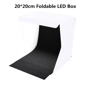 20*20cm LED Švieslentę su 2 EVA Backdrops Mini Sulankstomas Studija Difuzinis Soft Box Fotografijos Fono Foto Studija dėžutę