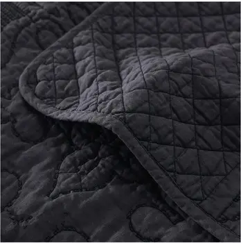2020 m. Europos lova padengti Quilting Drobulė plauti medvilnės Susiuvimo Bedlinens juoda Coverlet 3pcs Lovatiesė Nustatyti pagalvių Užvalkalai