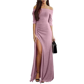 Drabužių OWLPRINCESS Plius Dydis 2020 Nauja Elegantiška Suknelė vientisa spalva iškirpte vamzdis viršuje suknelė