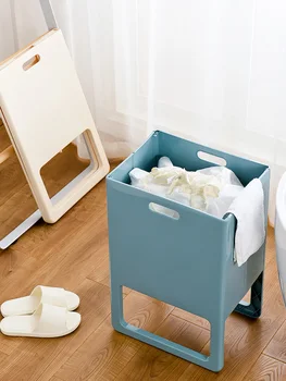 Išardomi trukdo skalbinių krepšį, nešvariais drabužiais saugojimo plastikiniai namų apyvokos, vonios kambarys vandeniui stovo