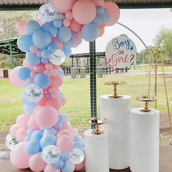 Mėlyna Pink Macaron Balionų Girliandą Arch Gimtadienio Apdailos Vaikai Konfeti Vestuvių, Gimtadienio Balionas Baby Shower Berniukas Mergaitė