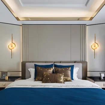 šiuolaikinės nordice mėlyna sienos šviesos kristalų miegamasis šviesos miegamajame šviesos stiklo kamuolys koridorius, gyvenamasis kambarys naktiniai sienos lempos