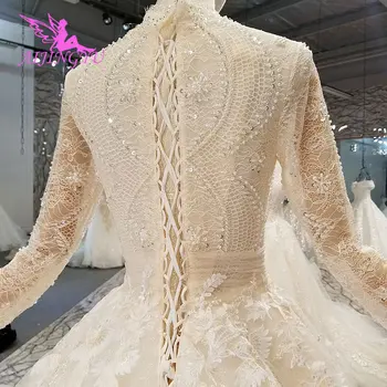 AIJINGYU Vedęs Suknelė Pigūs Spalvingas Chalatai Gražus Realios Nuotraukos 2020 2021 Dramblio kaulo Nėrinių Suknelė Vestuvių Pirštinės