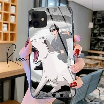 Kiba inuzuka Naruto Telefono dėklas Grūdintas Stiklas iPhone 11 Pro XR XS MAX 8 X 7 6S 6 Plus SE 2020 m. 12 Pro Max Mini atveju