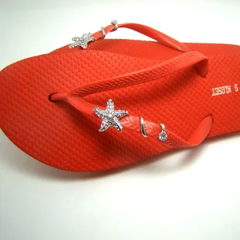 Naujas kristalai jūros žvaigždė moterų paplūdimio batai, sandalai vasarą apdailos ornamentu papuošalai aksesuaras 6pairs daug