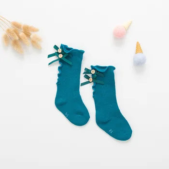 Vaikai Vaikai Mergaičių Kojinės Medvilnės Princesė Lankas Ilgas kojines Bamblys baby girl kelio kojinių kieti saldainiai spalvos kojų šilčiau įkrovos kojinės