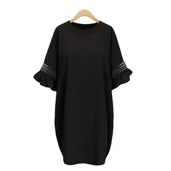 Didelio dydžio moteriški vasaros nauja ilga suknelė medvilnės atsitiktinis palaidų lieknėjimo tinka dėvėti apačioje megztinis 100KG suknelės 5XL