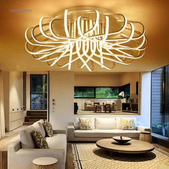 Naujos, Modernios LED Meno Lubų Šviesos Kūrybinio Gyvenimo Kambario, Miegamasis Aliuminio Balta Interjero Tamsos Lubų lempa AC110-240V