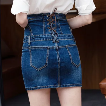 2020 metų vasaros nauji aukštos juosmens diržas klubo džinsinio audinio sijonas didelio dydžio paketą klubo sijonas su užtrauktuku trumpas sijonas džinsinis sijonas