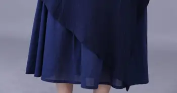 Parduoti Kaip Karšto Papločiai / Pavasario Moterų Naujos Mados Nacionalinės Vėjo Siuvinėjimo Suknelė 7 Taškų Rankovėmis Suknelė /L-XL