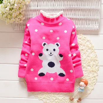 2016 naujų vaikinų megztinis mielas animacinių filmų merginos megztinis šiltas sustorėjimas žiemos vaikai medvilnės outwear vaikams megzti megztinis traukti filė