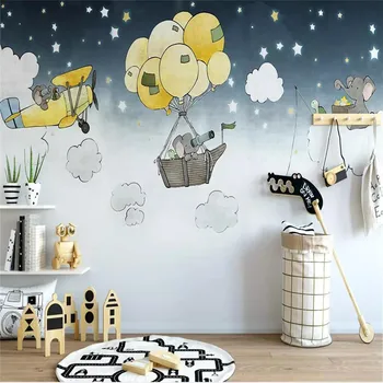 Kūrybinės pusės-dažytos dangus vaiko kambario sienos fone profesinės gamybos freskos didmeninė tapetai plakatas nuotraukų siena
