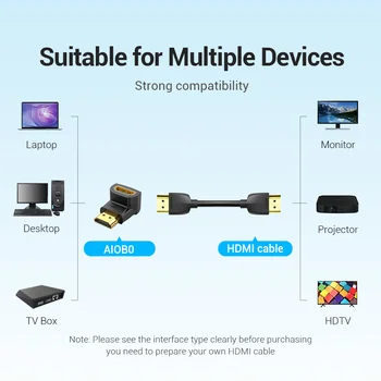 Paj HDMI Adapteris 270 90 Laipsnių stačiu Kampu Vyrų ir Moterų Kabelis Konverteris 4K HDMI Extender PS4 PS5 HDTV HDMI Jungtis