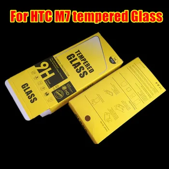 9H Sprogimo Įrodymas, Nekilnojamojo Premium Grūdintas Stiklas Screen Protector Apsauginė Plėvelė, Skirta HTC M7 Balta Mažmeninio Paketo 500pcs/daug