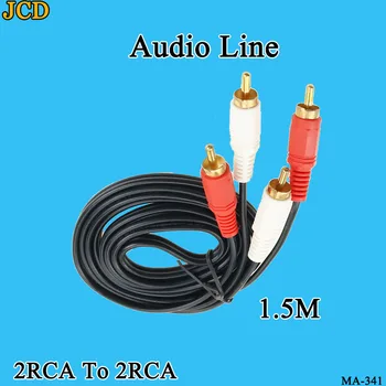 JCD 1pcs/daug 2RCA į 2RCA Lizdas, Stereo AUX RCA Audio Kabelis Nešiojamas DVD TV Garsiakalbis 1,5 M