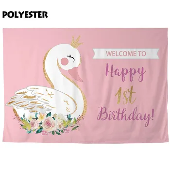 Funnytree gimtadienio fone photophone rožinė golden swan Užsakymą mergina fotografijos photocall tapetai fotografijos fone
