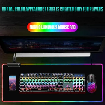 LED Šviesos Žaidimų Pelės Mygtukai RGB Didelė Klaviatūra Padengti neslidžia Guma Bazės Kompiuteris, kiliminė danga, Stalas Kilimėlis PC Žaidimas Pelės Mygtukai