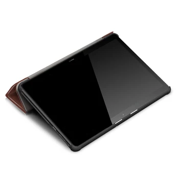 Vientisos Spalvos atveju, Huawei MediaPad M5 Lite 10 BAH2-W19/L09/W09 10.1 colių Sulankstomas Stovas Smart PU odos Padengti