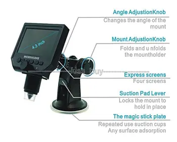 1X iki 600X nuolat zoomi oled LCD Skaitmeninio Mikroskopo Vaizdo Kamera, Vaizdo