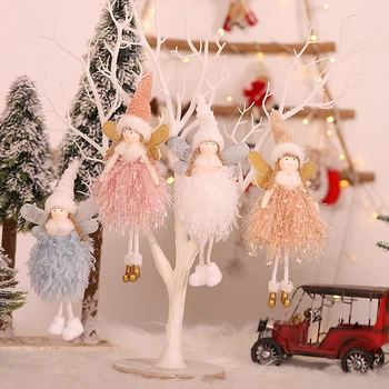 Pliušinis Angel Doll Pakabučiai Kalėdų Medžio Apdaila Kabantys Papuošalai Amatininkų Dovanas Kalėdų Naujųjų Metų Šaliai Vestuvių Namų Dekoro 63238