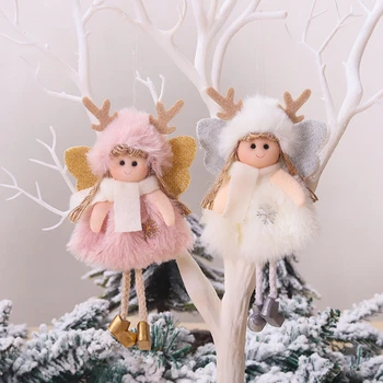 Pliušinis Angel Doll Pakabučiai Kalėdų Medžio Apdaila Kabantys Papuošalai Amatininkų Dovanas Kalėdų Naujųjų Metų Šaliai Vestuvių Namų Dekoro 63238