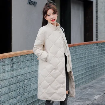 Fanco Ilgai Kamšalu Medvilnės Žemyn Striukė Moterims, Žiemos 2020 Naujų Korėjos Stiliaus Stand-Up Apykaklės Outwear Plius Dydis Ponios Mados Parko
