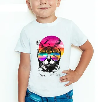 Vasaros Viršūnes Vaikų Cool DJ Cat/Pug/Panda Juokingi marškinėliai Vaikams trumpomis Rankovėmis Kūdikiui Mergaitės Berniukai Atsitiktinis marškinėliai moteriški marškinėliai