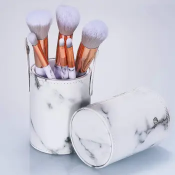 PU Odos Marmuro Modelis Nešiojamų Makiažo Šepetėlių Laikiklį Kosmetikos Make Up Taurė Saugojimo Atveju Organizatorius