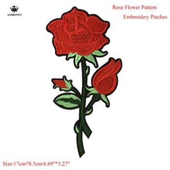 Siuvinėjimo Lopai Drabužių Rožių Gėlių Modelio Geležies Pleistrai Punk Motyvas Aplikacijos 