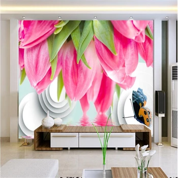 Beibehang Pritaikyti bet kokio dydžio freska wallpaper HD didelis custom tulpių 3D kambarį, miegamąjį, TV foną, sienos foto tapetai