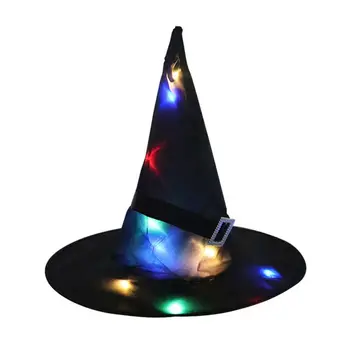 Helovinas Ragana skrybėlę Žėrintis Skrybėlę Vaikų/Suaugusiųjų Grupė Prom Dress Up Šviesos Ragana Skrybėlę Festivalis šalis tiekia Švyti įrankis