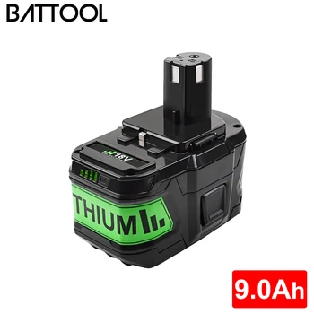 Battool 18V 9000Mah Už Ryobi P108 Li-ion akumuliatorius, pakeisti elektros įrankių P107 P108 P109 P106 P105 P104 P103 baterija