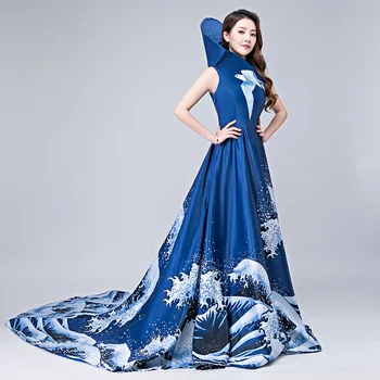 Naujas 2019 Šalies Cheongsam Rytų Moterų Maxi Suknelė Tradicinės Kinų Stiliaus Elegantiškas Ilgas Qipao Prabanga Gale Skraiste Vestido