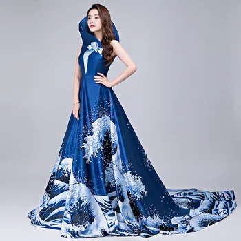 Naujas 2019 Šalies Cheongsam Rytų Moterų Maxi Suknelė Tradicinės Kinų Stiliaus Elegantiškas Ilgas Qipao Prabanga Gale Skraiste Vestido