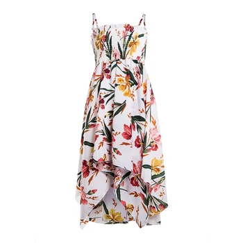 Atsitiktinis Palaidų Ponios Vasarą Mini Suknelė Gėlių Spausdinti Moterų Strappy Atostogų Šalis Mini Suknelė Be Rankovių Saulė Suknelė