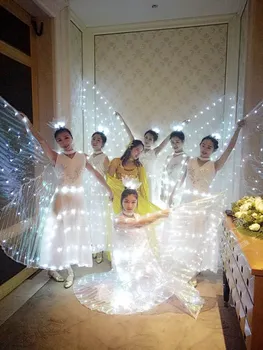 LED Šviesos Vaikų Scenos Drabužius LED Šviesos Sparno Žaliojo Šviesos suknelė suaugusi Etapo rezultatus Baleto Kostiumas