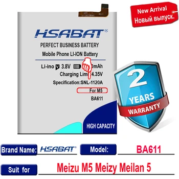 HSABAT 3750mAh BA611 Baterijos Naudojimo Meizu M5