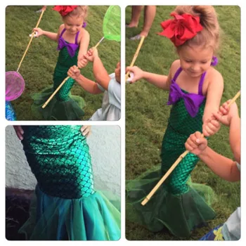 Vaikai Ariel Undinė Rinkiniai Mergaitė Princesė Fancy Dress Pasakos Istorija Šalis Cos Kostiumas Mermaid Dress