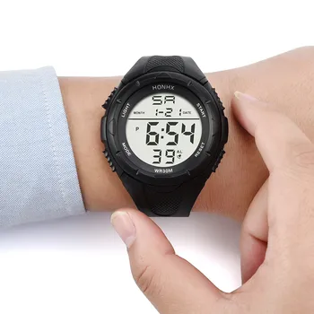 Vyrų sporto laikrodžiai Mados Vyrų LED Skaitmeninio Signalo Sporto Žiūrėti Silikono Karinės Kvarcinis Laikrodis relojes hombre 2020 A15