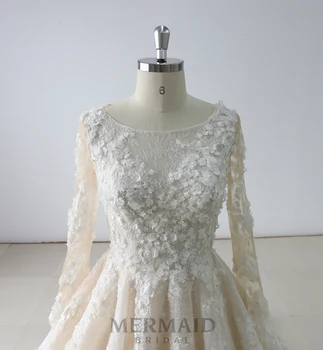 Prabanga long sleeve lace vestuvių suknelė 2019