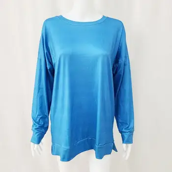 Rudenį ir žiemą moterų atsitiktinis apvalios kaklo prarasti spalvą moterų moterų striukė, megztinis ilgomis rankovėmis t-shirt L0U8