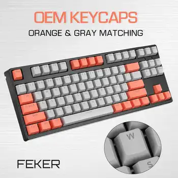 Feker 1Pc ABS Sublimacijos 111 Klavišus Keycaps Nustatyti, Oranžinė/Juoda OEM Aukštis keycaps Mechaninės Klaviatūros NAUJAS