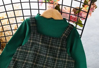 MESOLO Mergaitės sijonas kostiumas naujas patenka 2018 gryna spalva padaryti be pamušalo drabužiu pečių dirželiai CK010 languotas suknelė tiktų