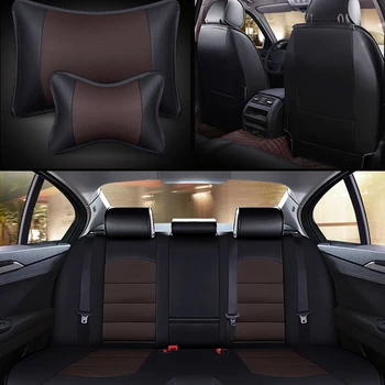 AUSFTORER Custom natūralios Odos Apima Automobilio Hyundai Elantra 2018 Sėdynės Padengti Paramos karvės odos Priekyje & Galiniai Pagalvėlė Priedai