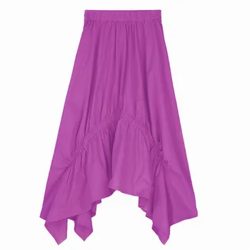 Mados Pavasario Autunm moterų medvilnės skalbiniai Asimetriškas sijonas,2020 m. Vasaros aukšto Juosmens Maxi Sijonai Plius dydis hip-hop sijonai 6XL 7XL
