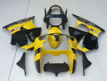 Karšto pardavimo įpurškimo pelėsių purvasargiai už Kawasaki Ninja ZX6R 00 01 02 geltona juoda lauktuvės rinkinys ZX6R 2000 2001 2002 SX19
